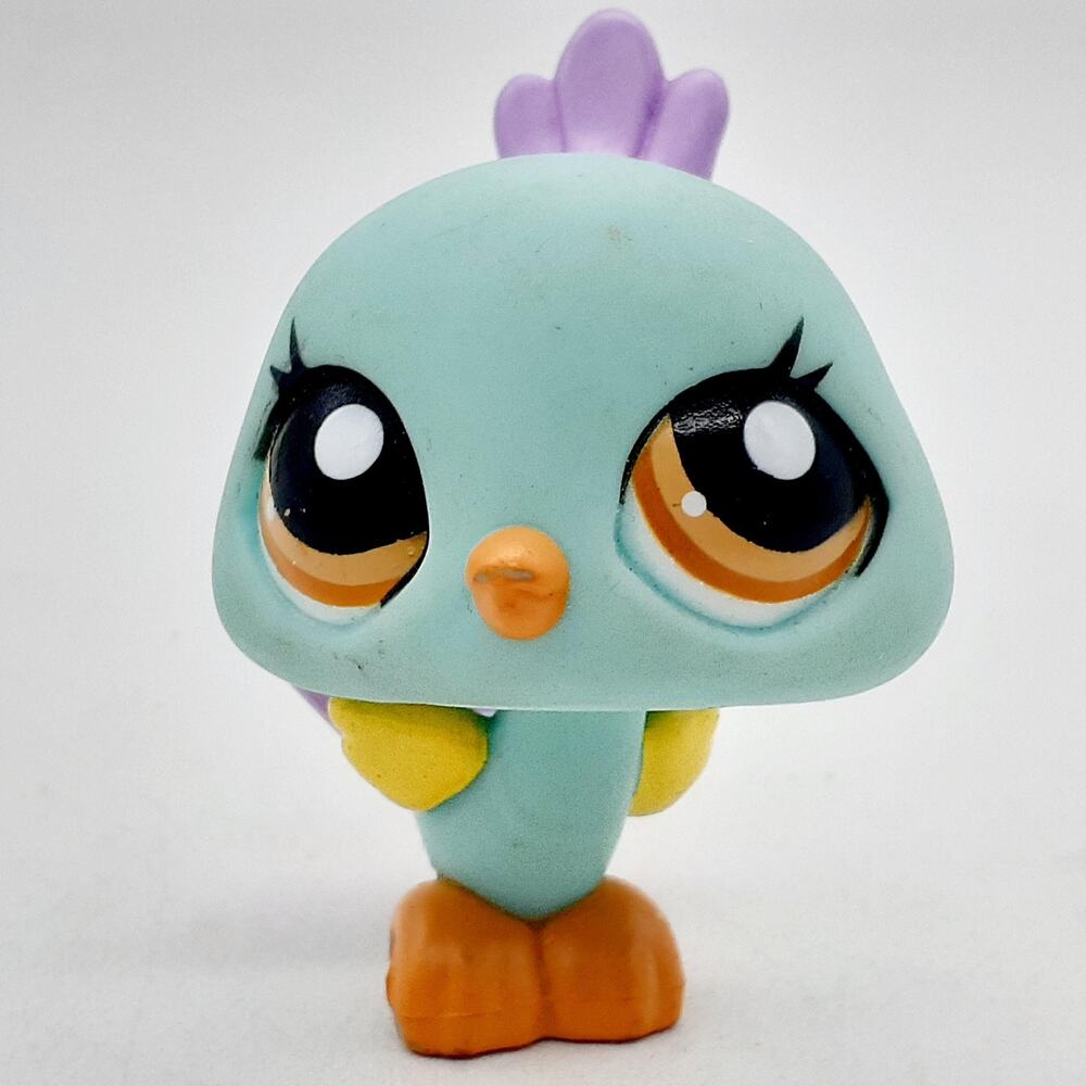 Littlest Pet Shop Blue Bird Figure Orange Eyes Hasbro LPS Toy Collectible